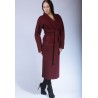 Бордовое женское пальто халат