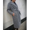 Женское демисезонное пальто халатного типа